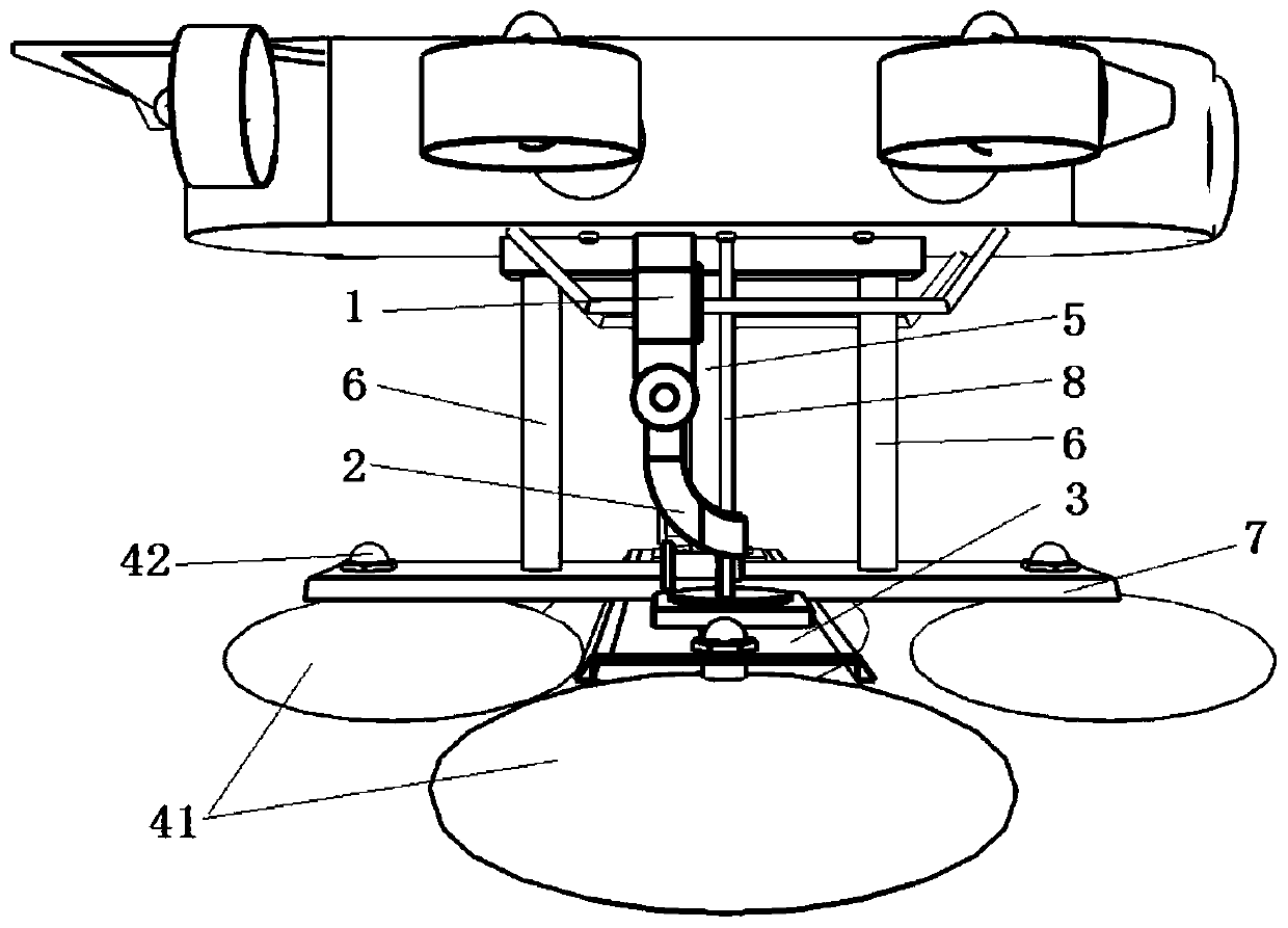 Underwater robot support and underwater robot