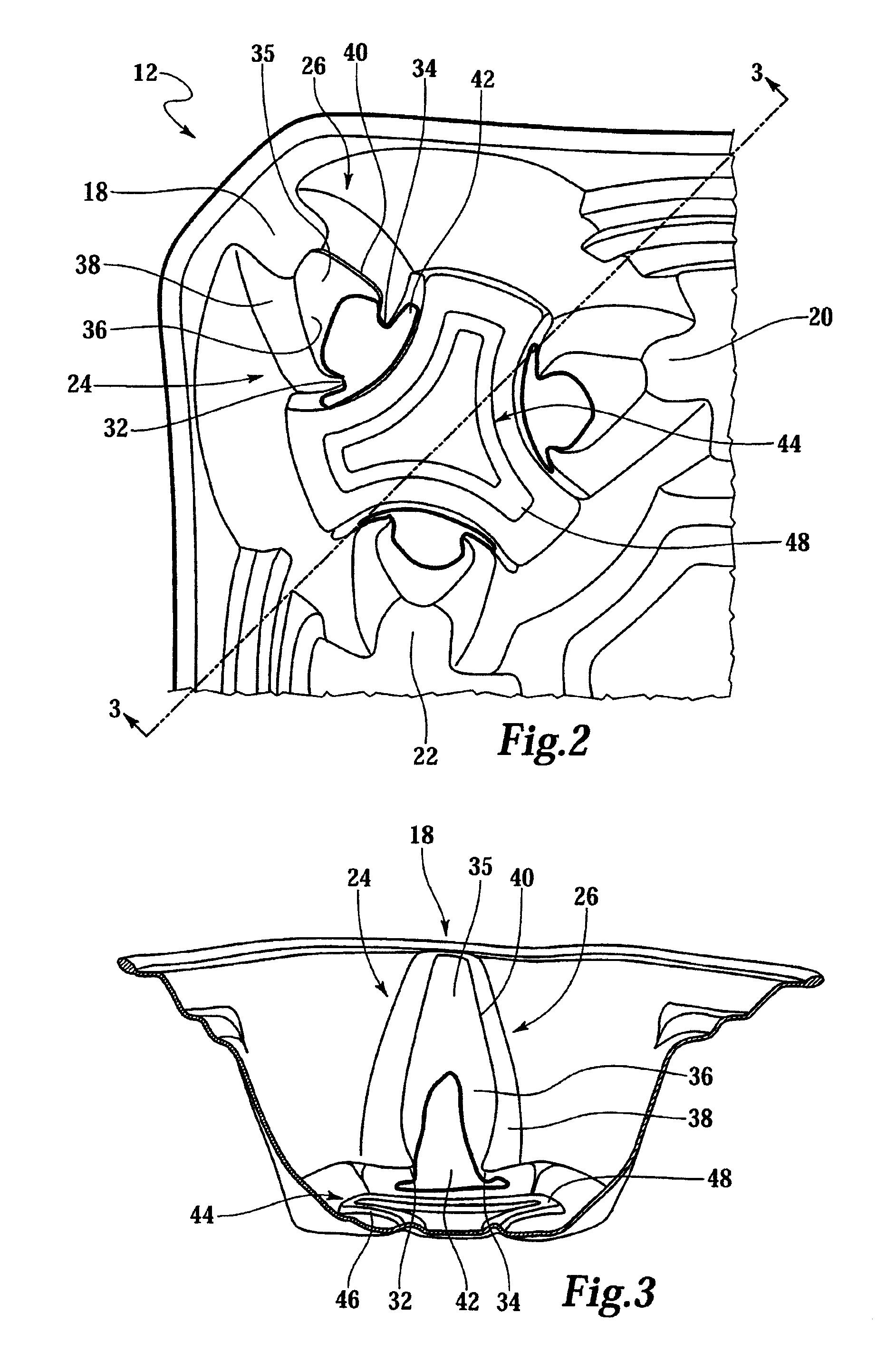 Cup holder having frusto-conical cavities