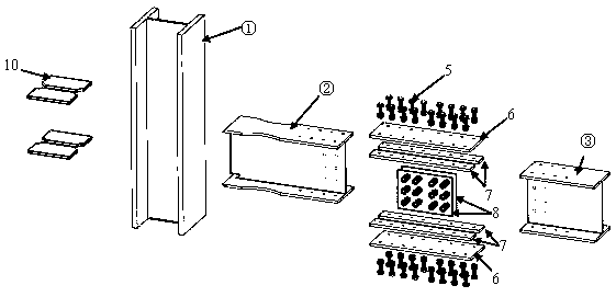 Assembly type bone-shaped shock-resistance node