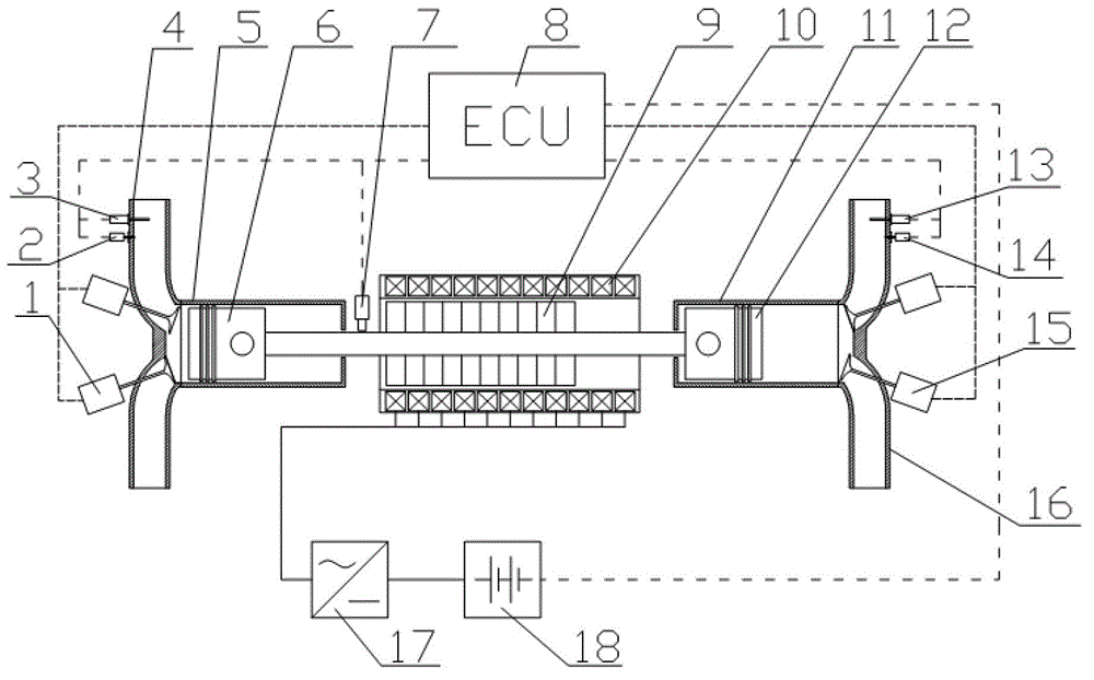 Free stroke piston expander generation device utilizing high pressure gas to output electric energy