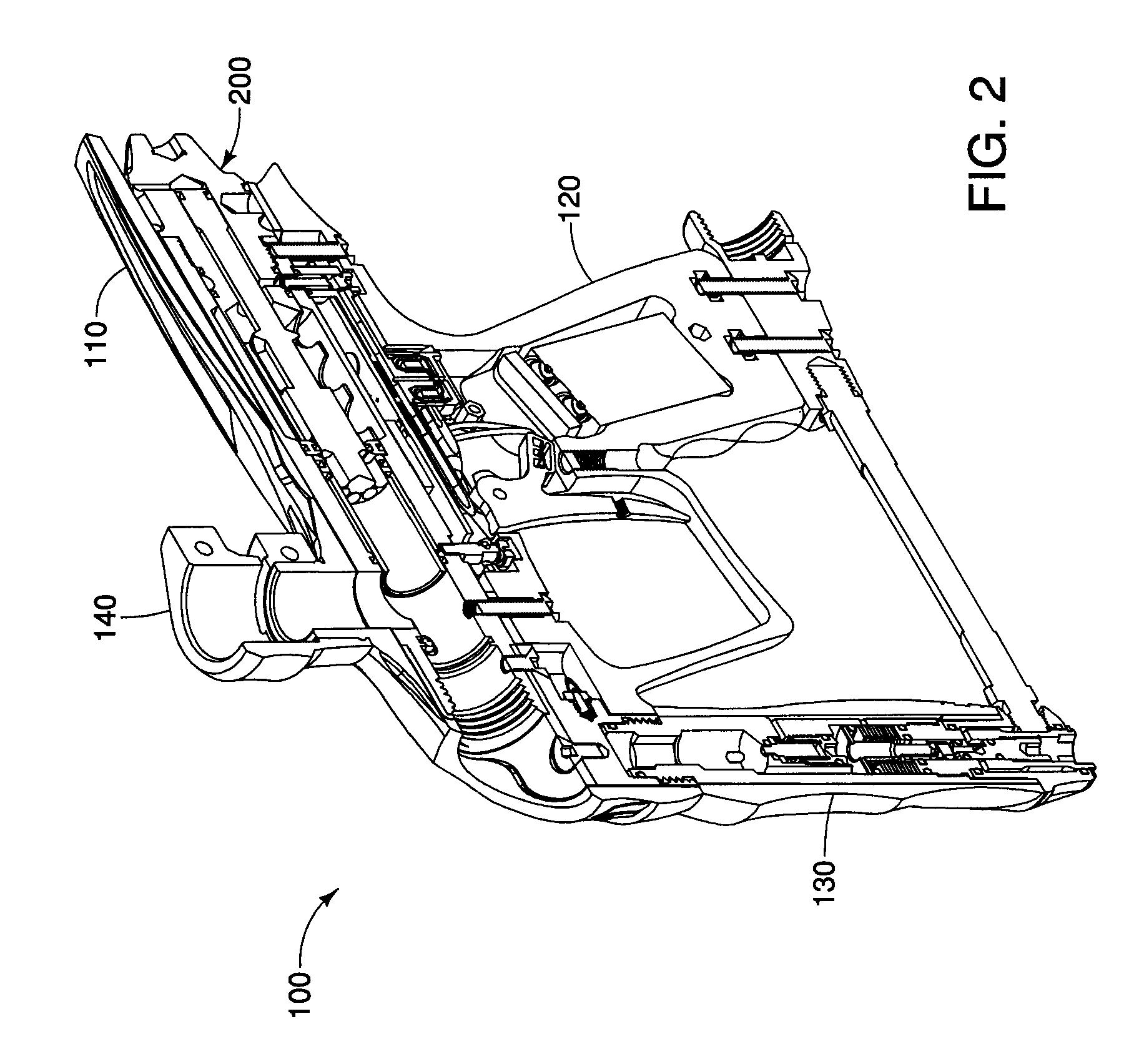 Paintball gun with rearwardly removable pneumatic assembly