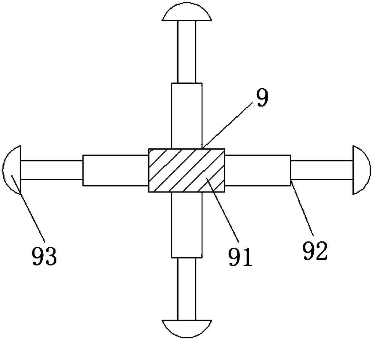 Supporting shaft interior and exterior grinding and polishing device used for production and processing of swivel chair