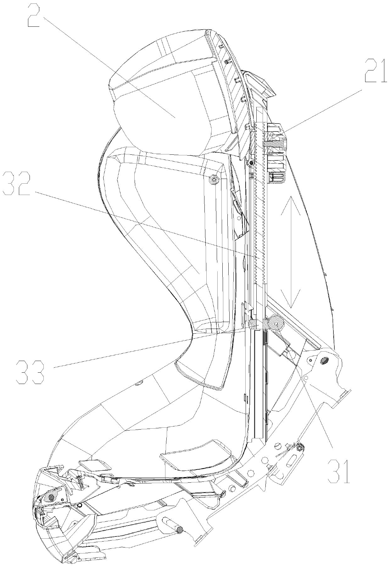 Automobile safety seat with intelligent and adjustable head support height and head support height adjusting method