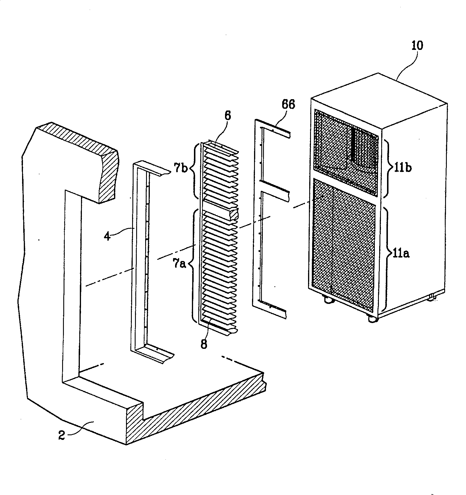 Built-in type outdoor unit for air conditioner