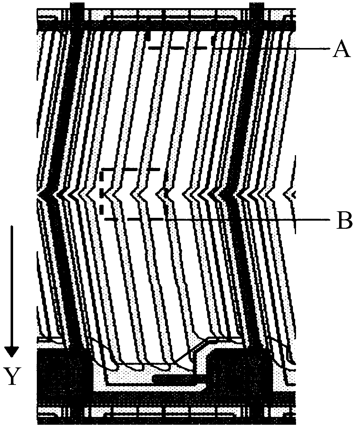 Mask for manufacturing double-domain electrode, double-domain electrode and display panel