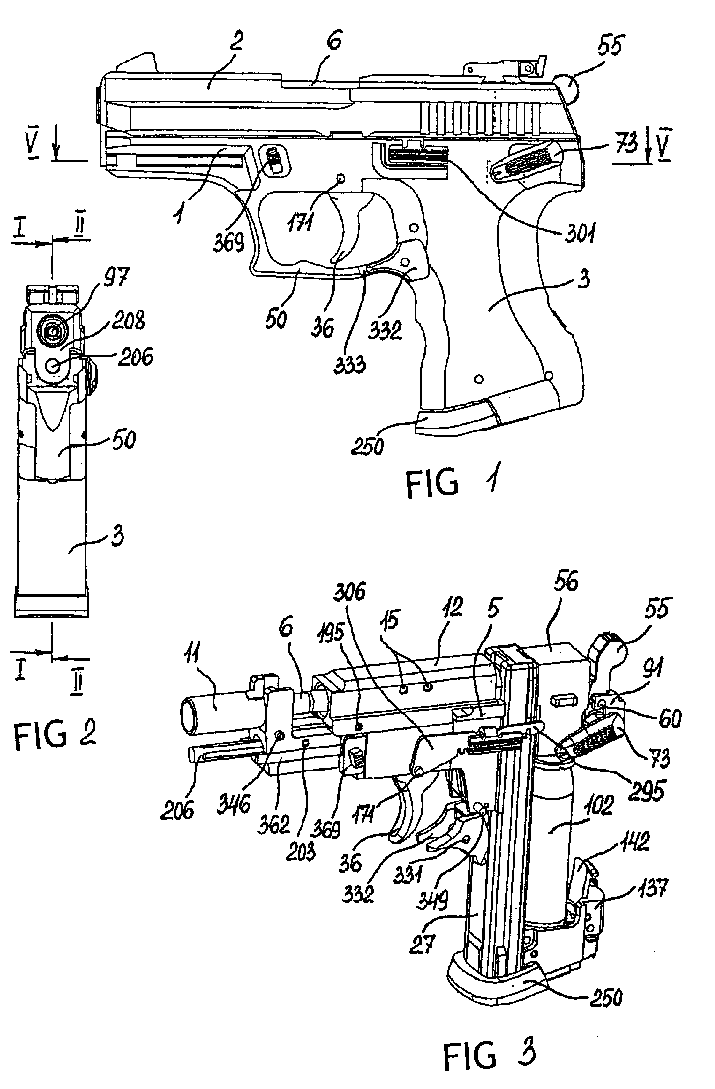 Multi-charge gas-cylinder pistol