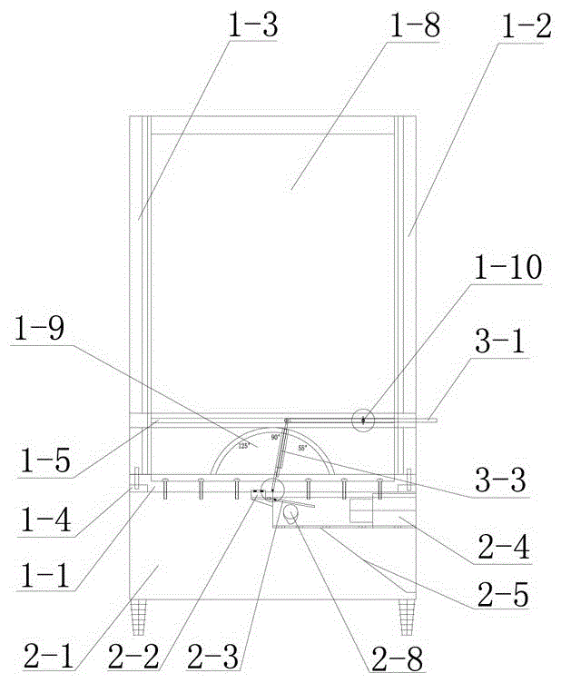 Automatic ore-drawing experimental device and experimental method that can adjust the inclination angle of the end wall of the working face