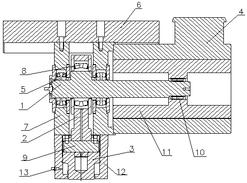 Servo punching main transmission device of numerical control turret punch press