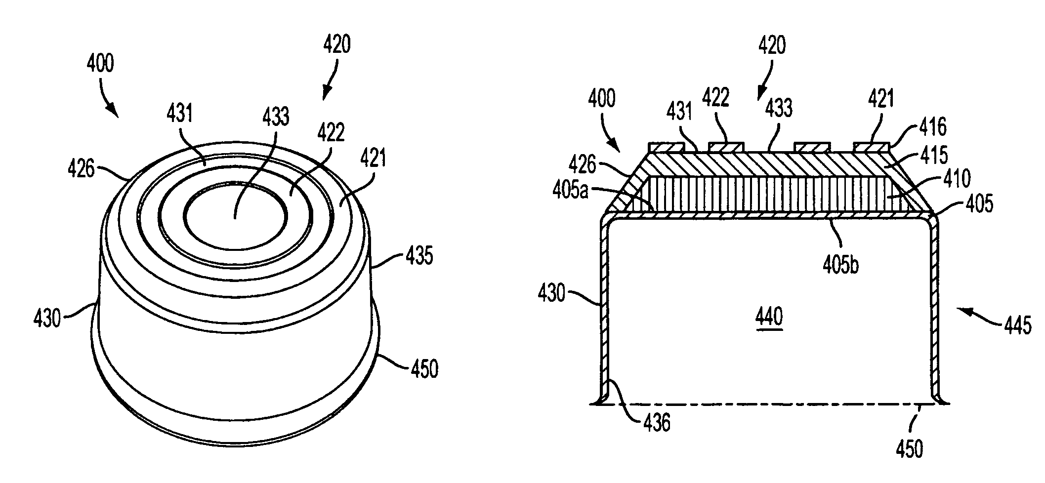 Cooking vessel with multiply ringed bottom surface