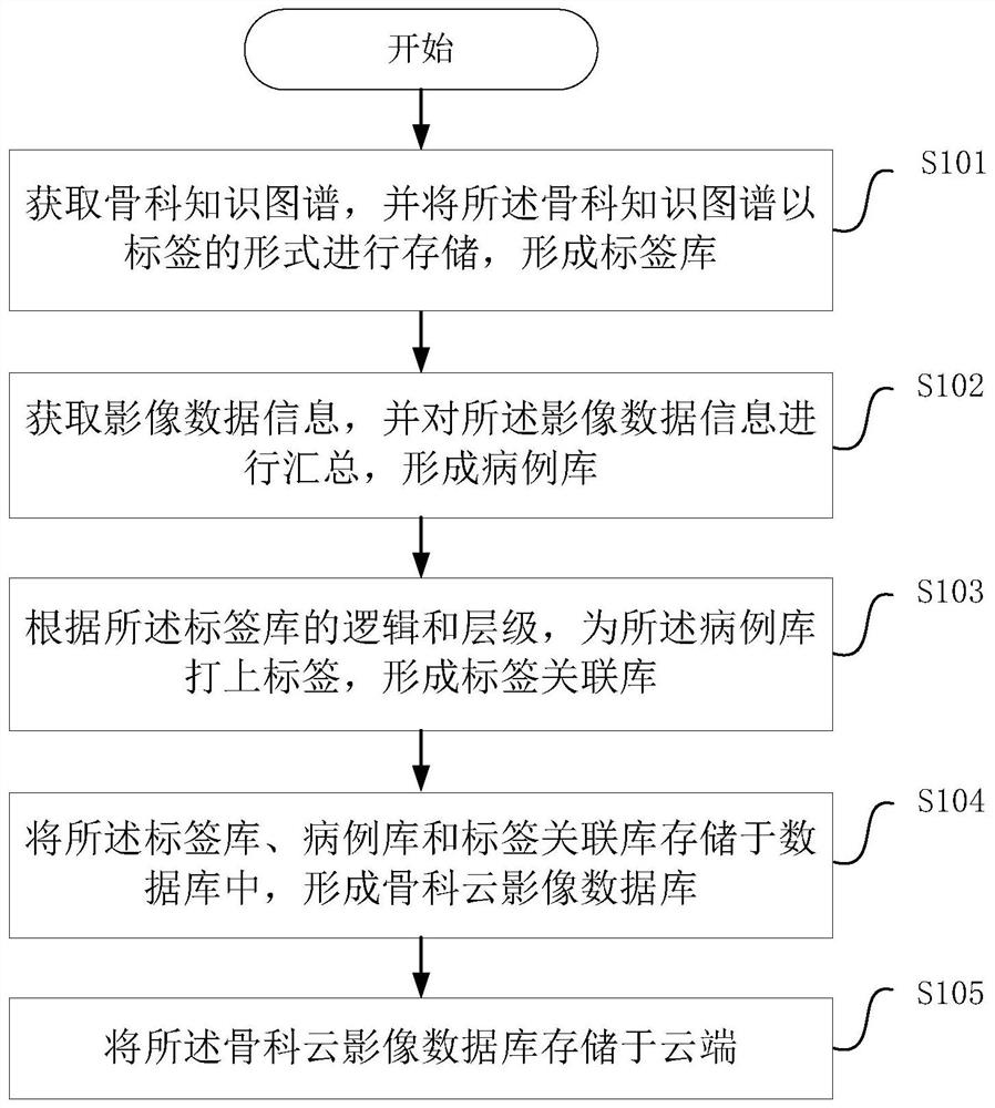 Method for establishing orthopedics department cloud image database based on orthopedics department knowledge graph