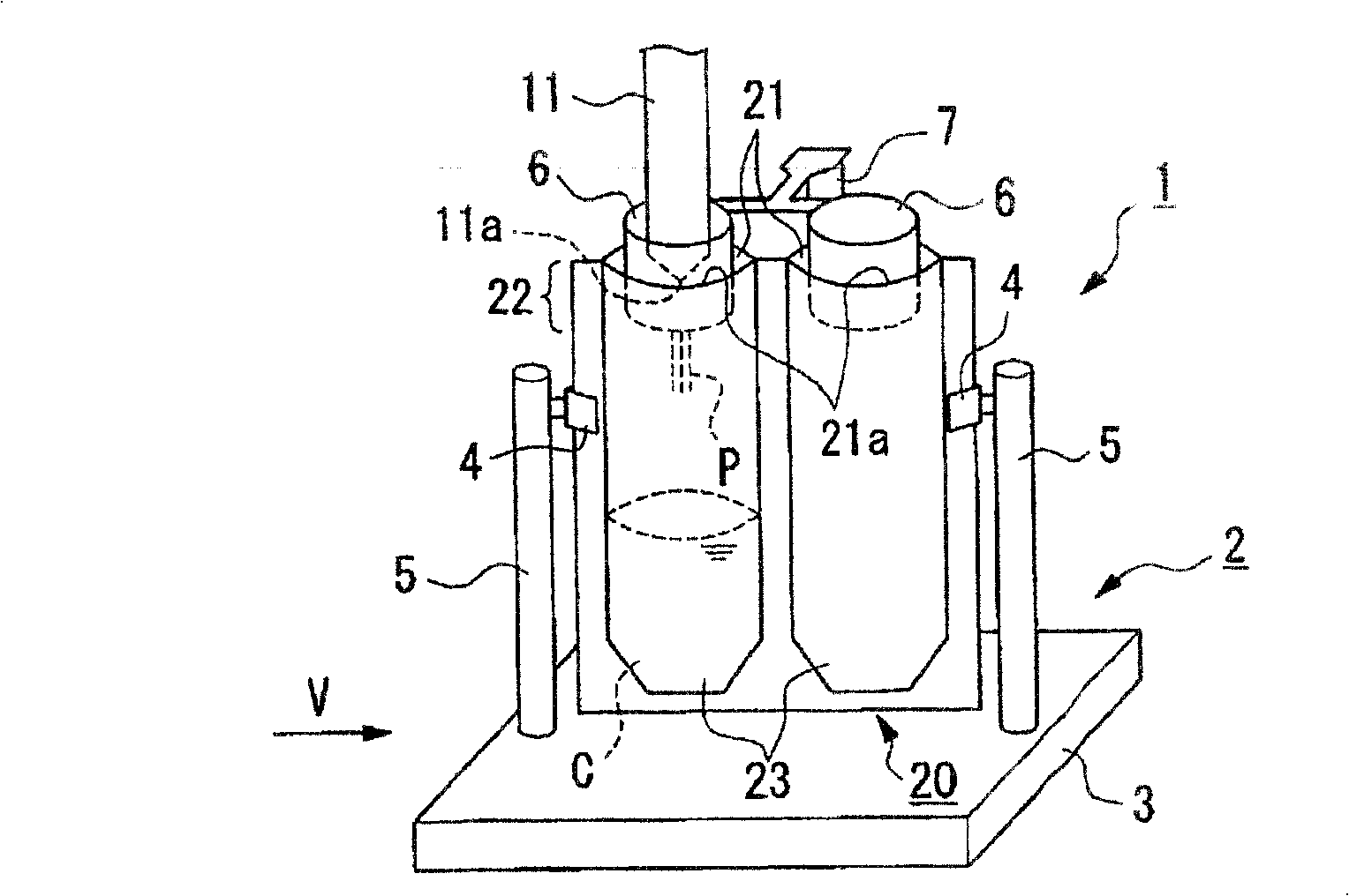 Filling device and method