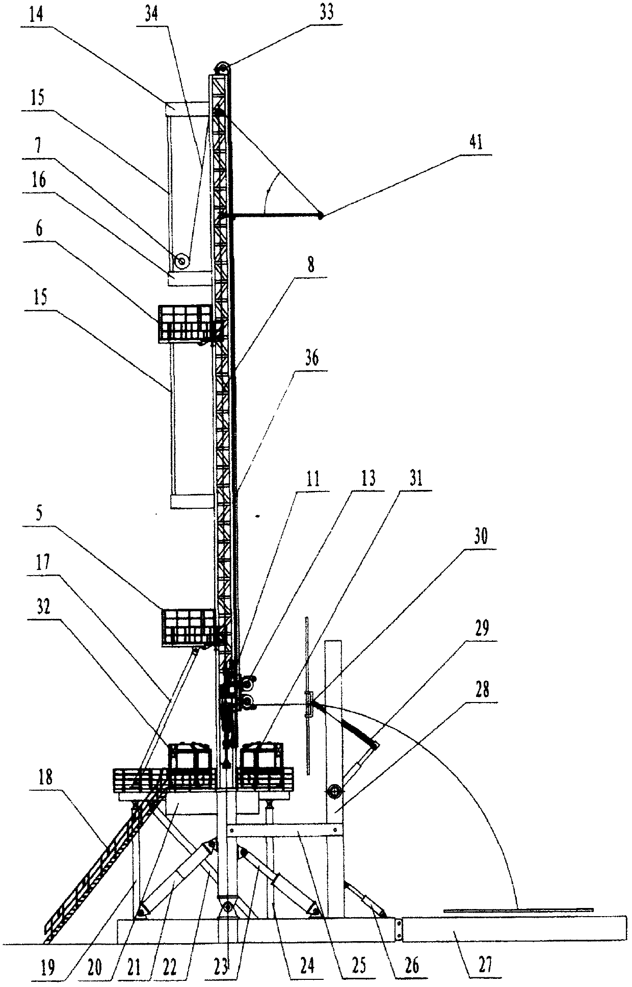 Gate-type double-tower gear-driven drilling machine