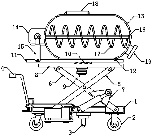 Movable stirring device used on construction site