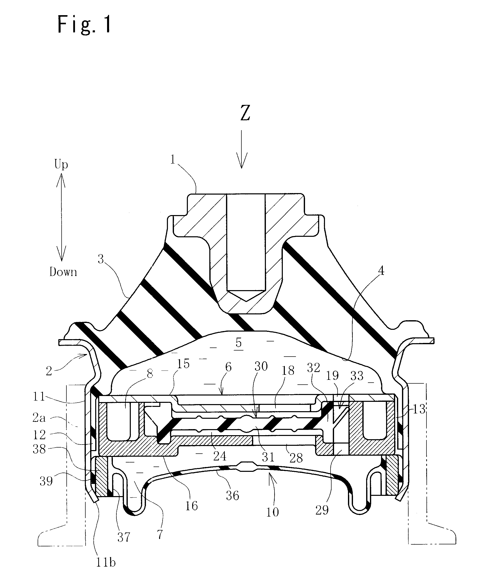 Liquid sealed vibration isolating device