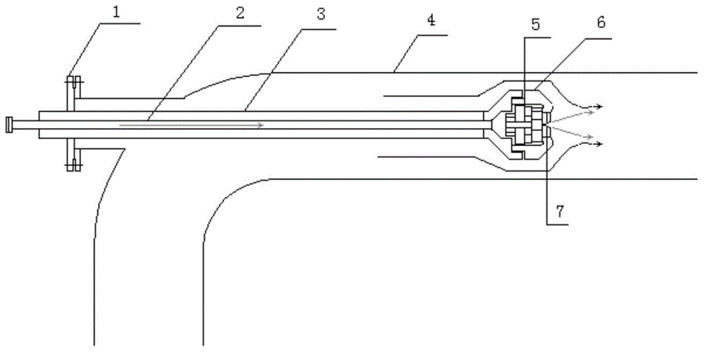 Inhibitor and device for slowing down coking of ethylene cracking furnace pipe, and application method