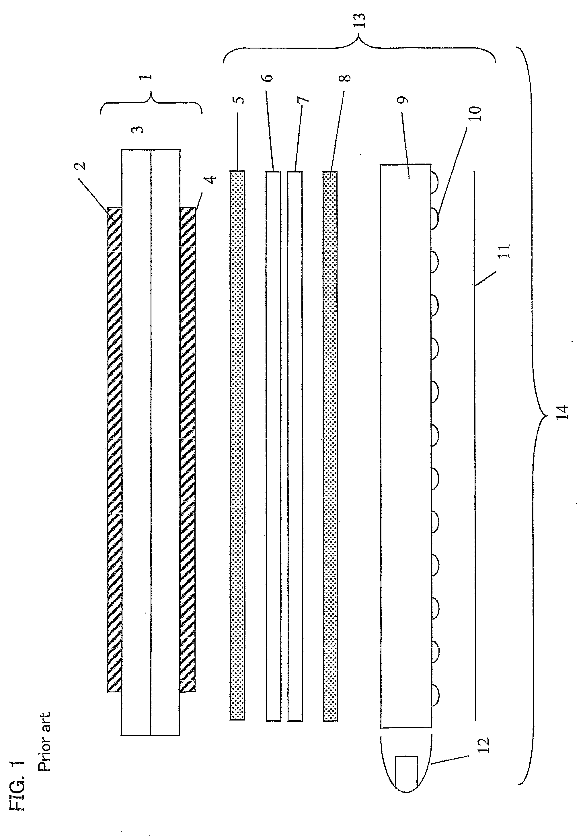 Light output arrangement and display