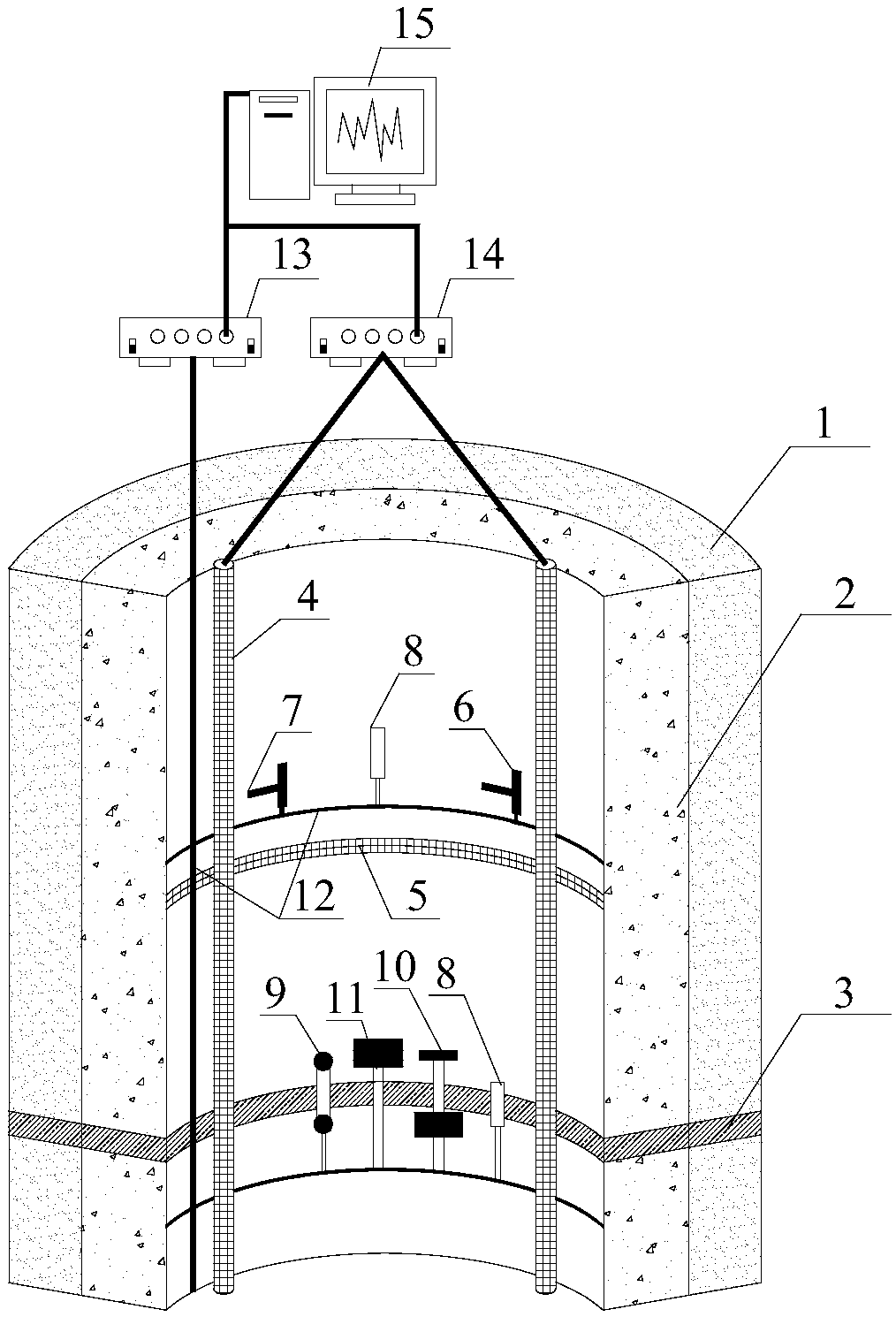 Optical fiber sensor system for monitoring well wall and deformation early warning method