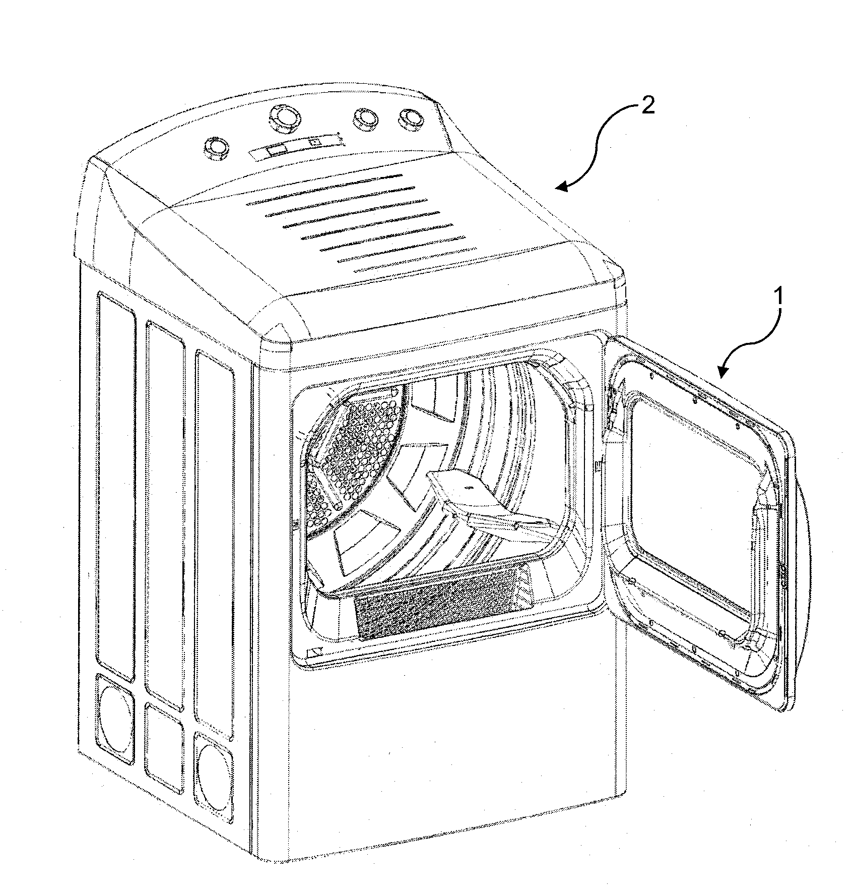 Door with Glass Pane for Dryer