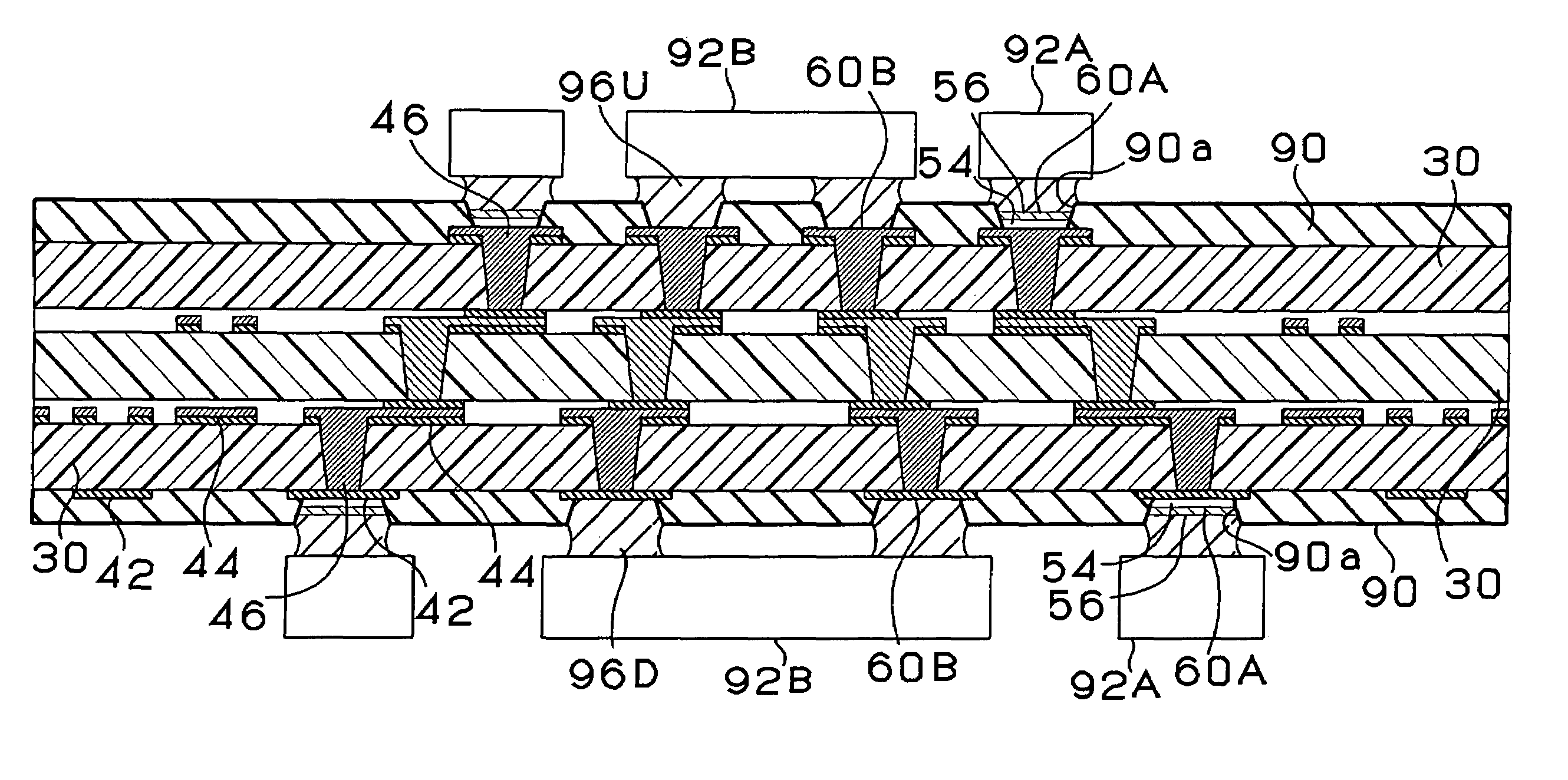 Multilayer printed wiring board and manufacturing method of the multilayer printed wiring board