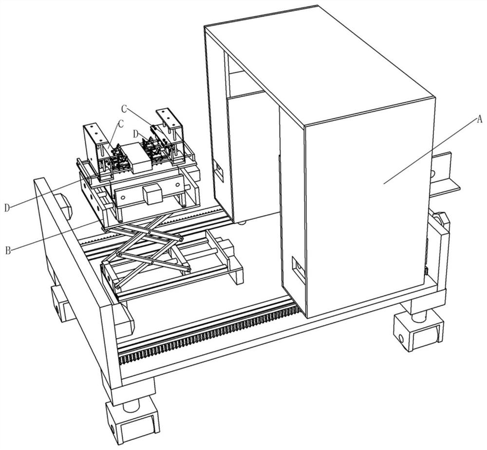 A positioning platform and its automatic positioning and pressing device for subway bogies