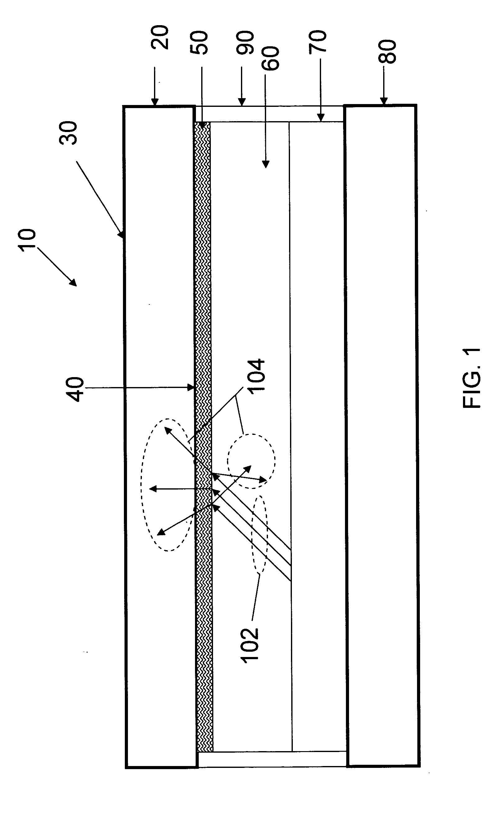 Method and apparatus for the elimination of interference fringes in an OLED device