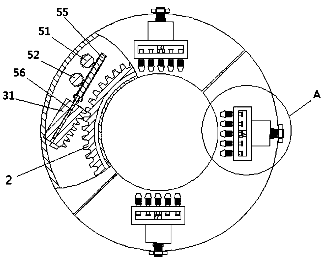 Auxiliary equipment for reinforcing bearing column used in building construction