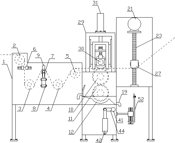 Thin film conveying gluing device