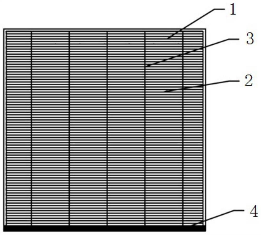 Metal alloy series-connected imbricated photovoltaic module cell string and preparation method thereof