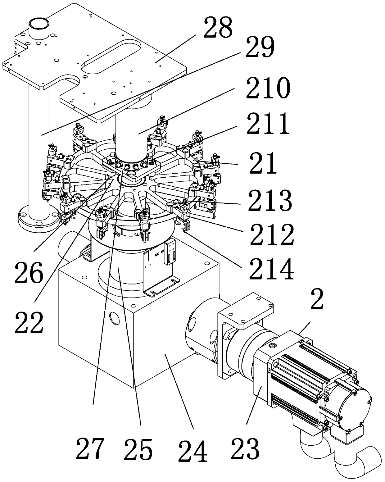 Rotating disc type chip feeding device and core feeding method