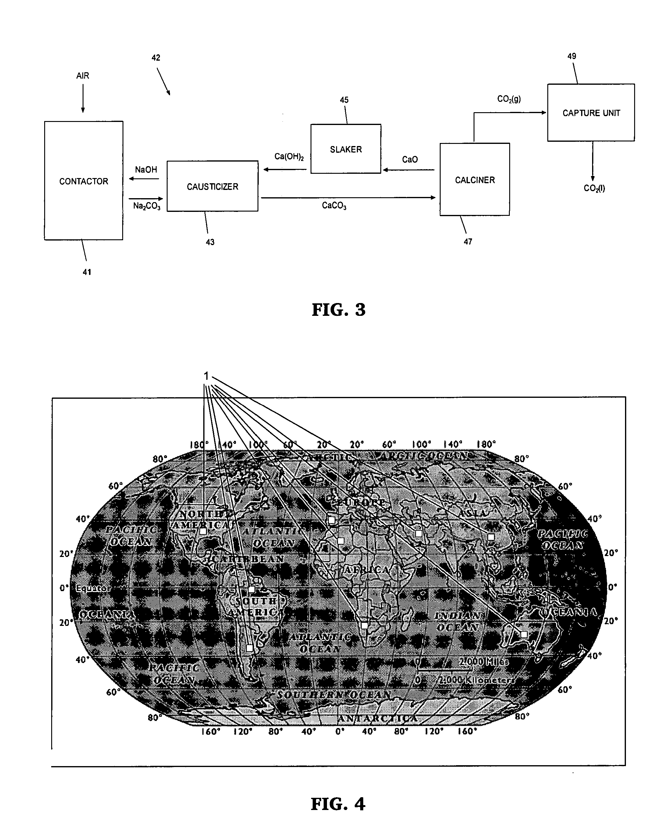 System and method for removing carbon dioxide from an atmosphere and global thermostat using the same