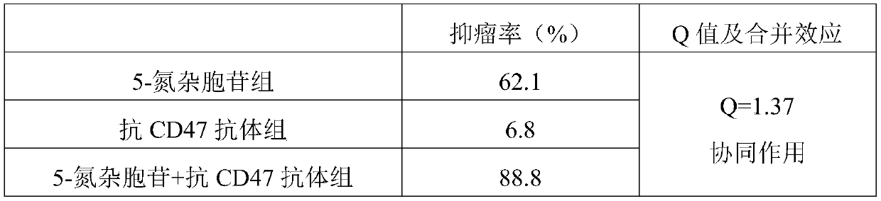 Medicinal use of dna methyltransferase inhibitor combined with anti-cd47 antibody for the preparation of anti-tumor drugs