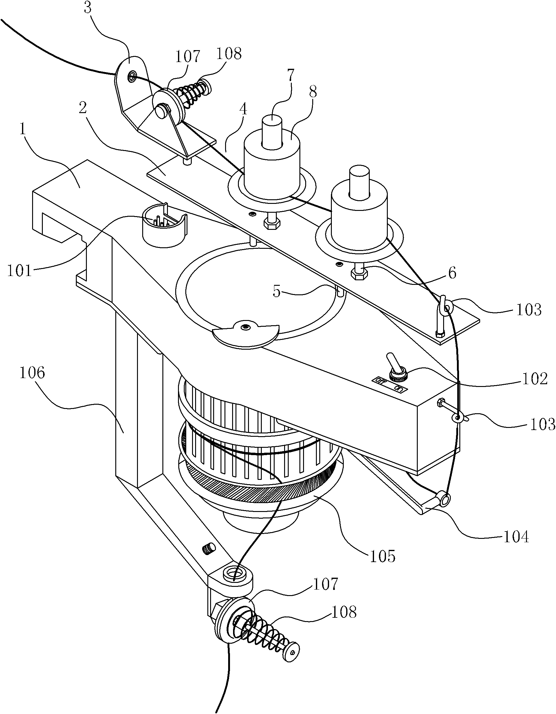 Automatic yarn waxing device of flat knitting machine