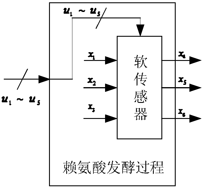 Fuzzy neural network inversion soft measurement system and method of key variables in lysine fermentation process