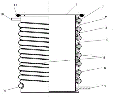 Heat exchanger of heating pump for heating water