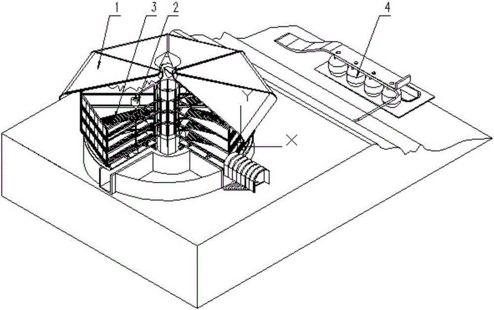 Three-dimensional farm for raising animals