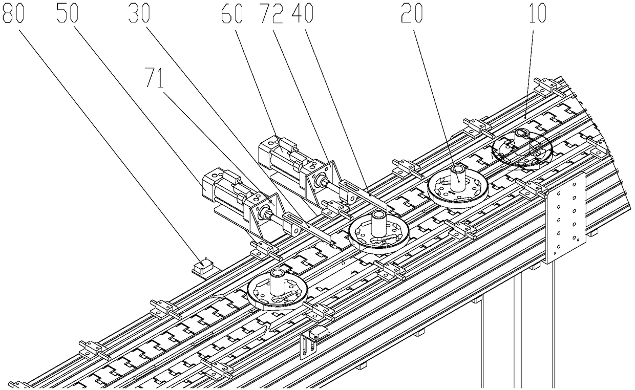 Flange separation mechanism and flange machining line with same