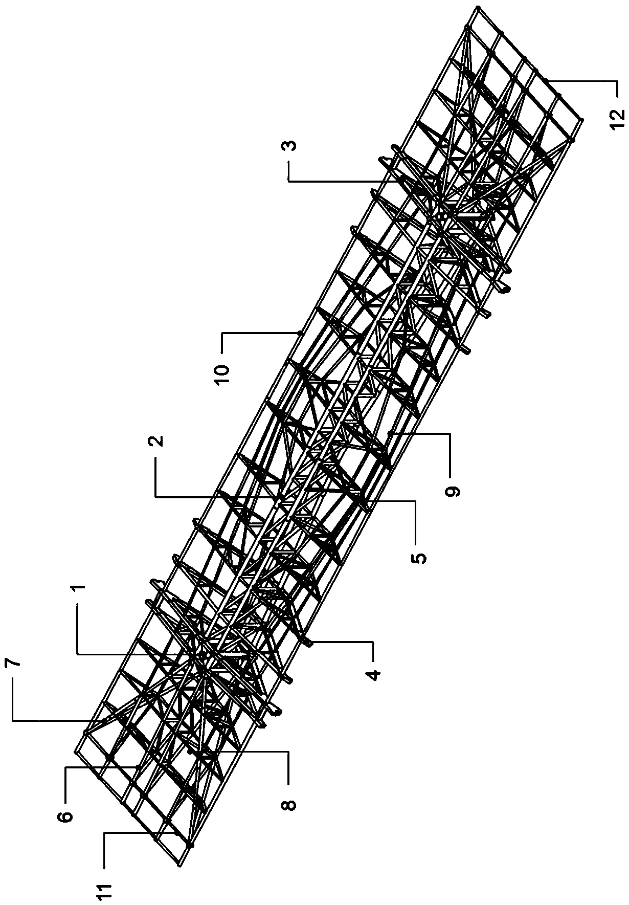 Large-span special-section intersecting truss structure and installation method thereof