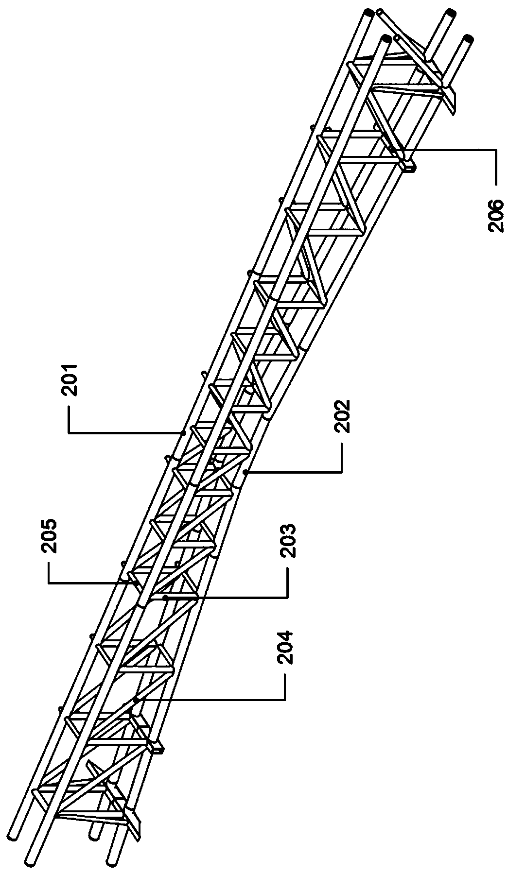 Large-span special-section intersecting truss structure and installation method thereof