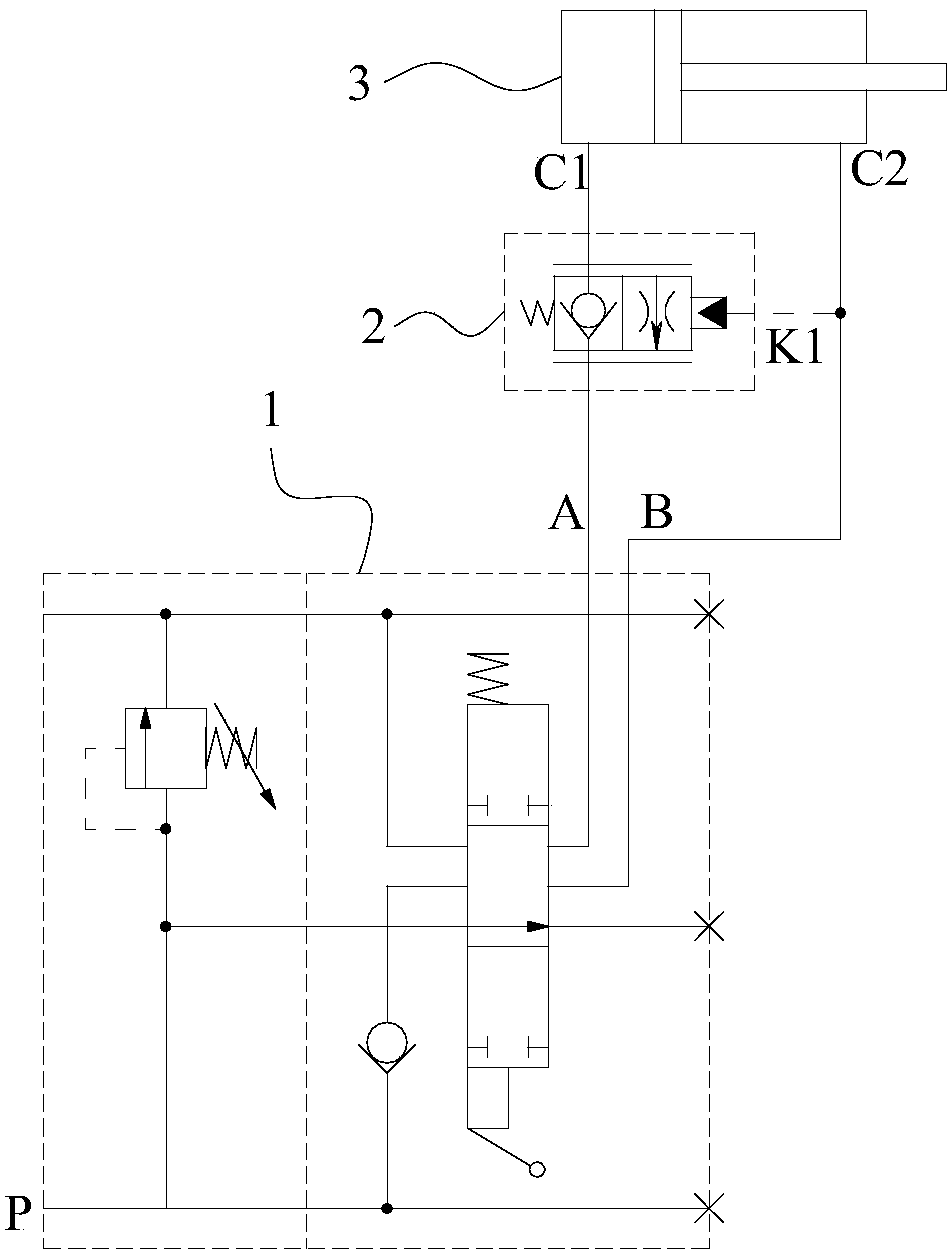 Oil return and distribution system for telescopic arm cylinder of aerial work vehicle