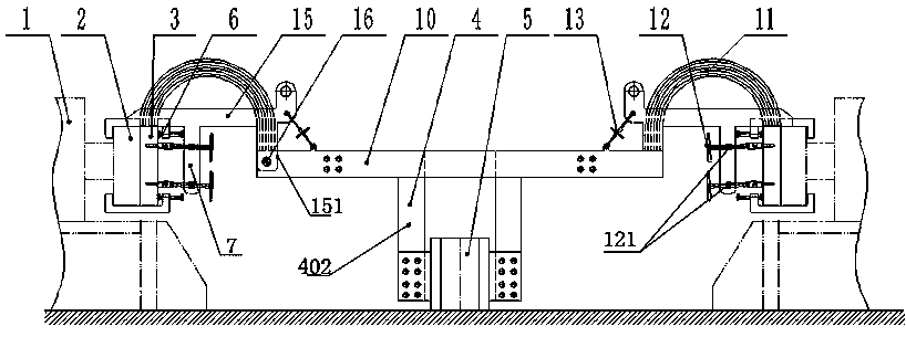 Height difference-adjustable short-circuiting device for stopping and starting electrolytic cell without power outage