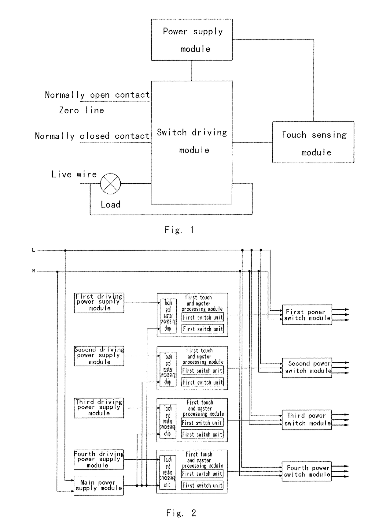 Energy-saving electronic touch switch