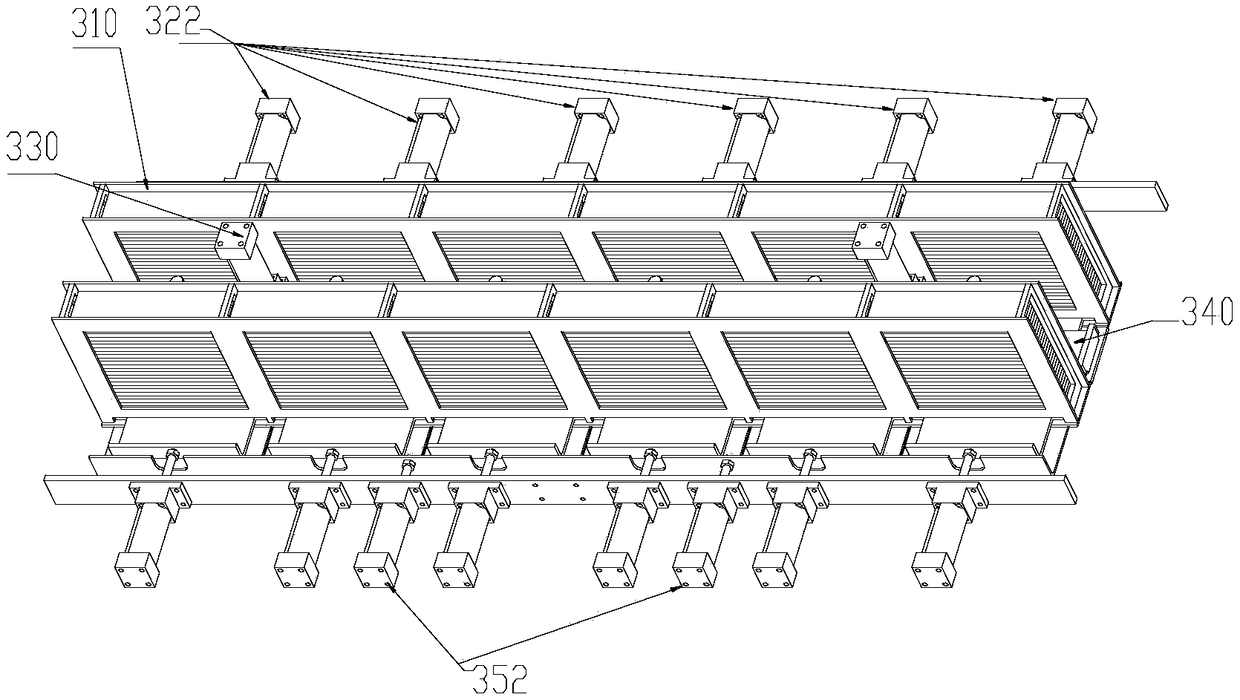 A kind of tiling device and tiling production system