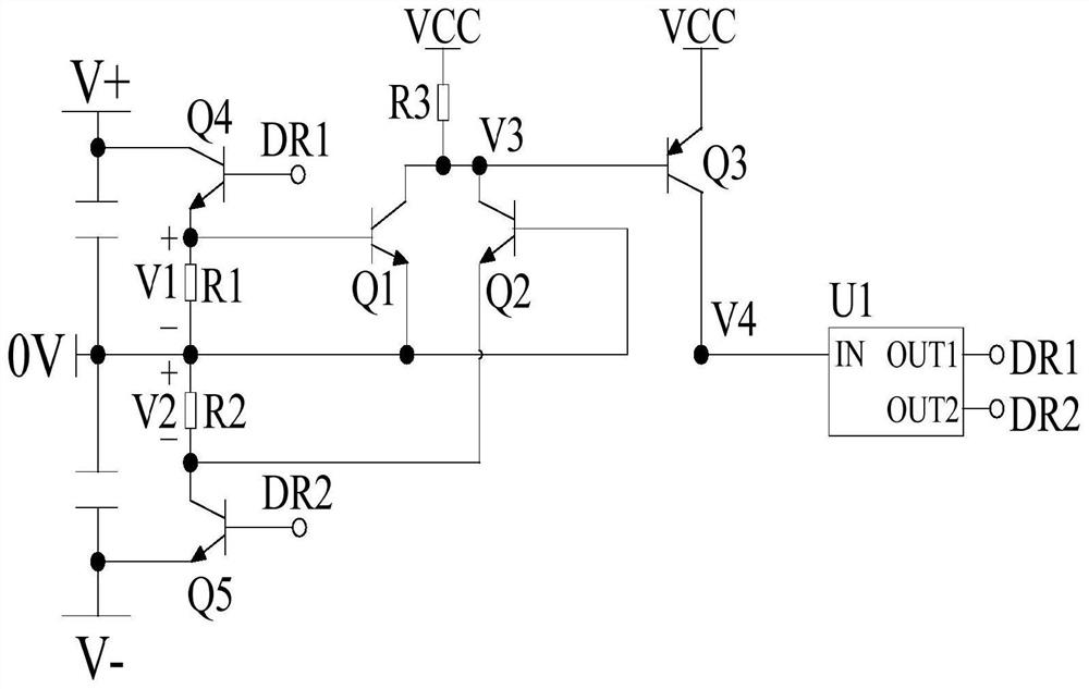 Double busbar double power tube current limiting circuit and chip and electronic equipment