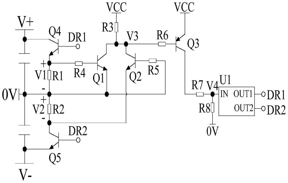 Double busbar double power tube current limiting circuit and chip and electronic equipment