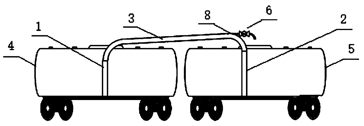 Siphon oil discharging device and method for oil tank truck