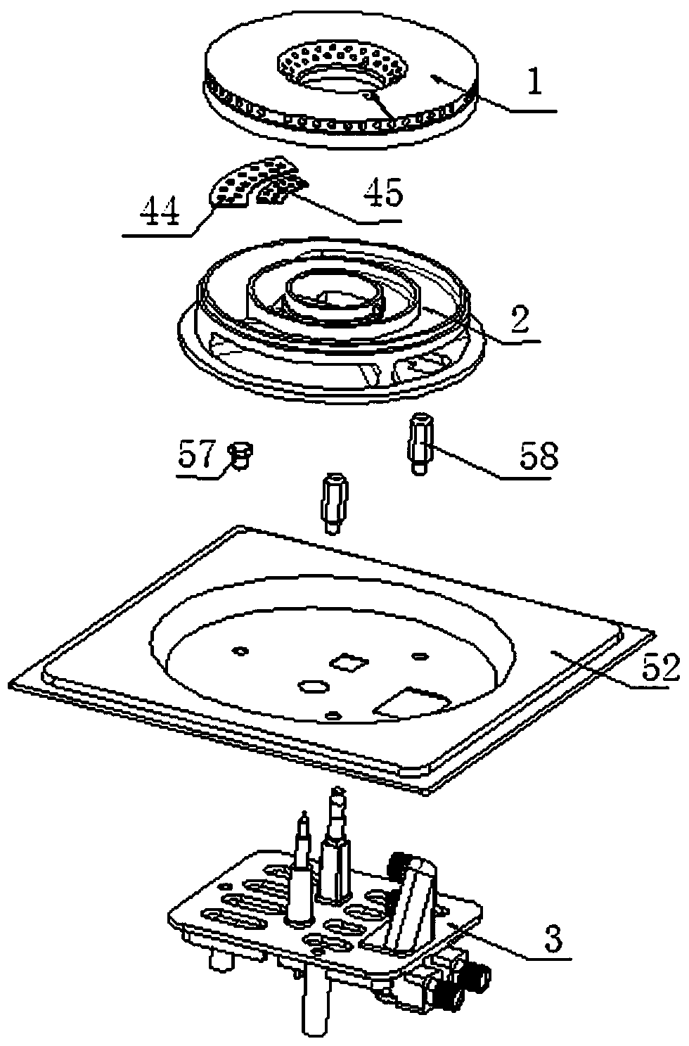 Complete upper inlet air burner