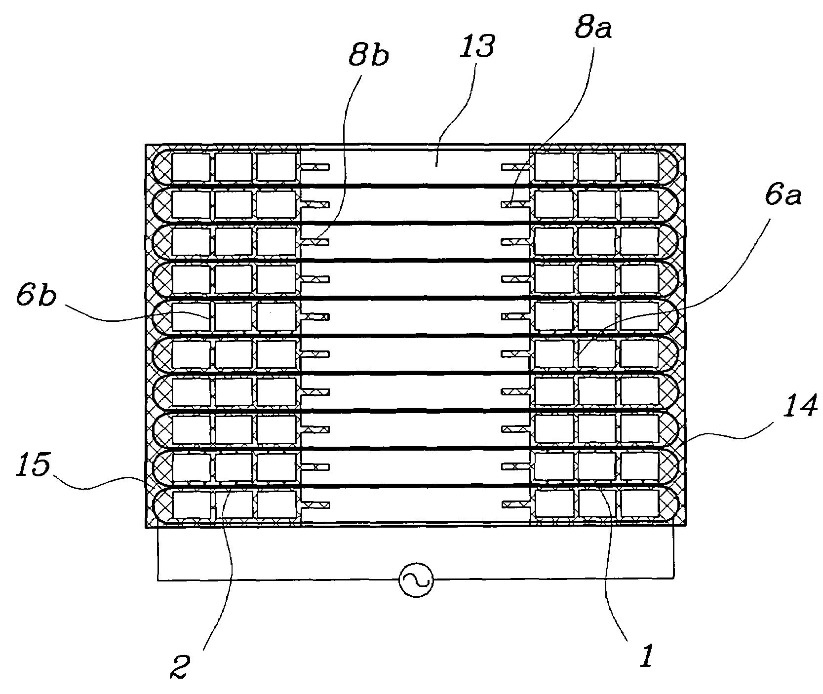 Flat fluorescent lamp for display devices