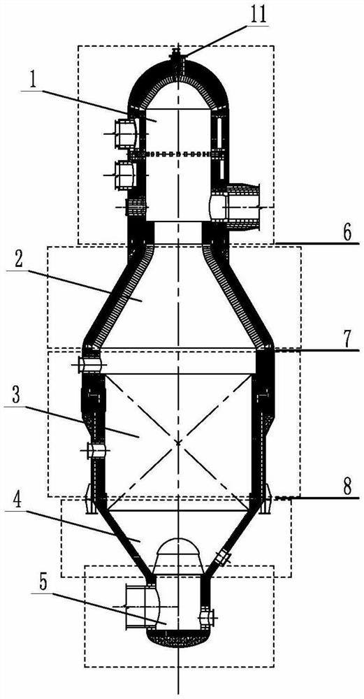 Ball type hot blast stove dismantling method