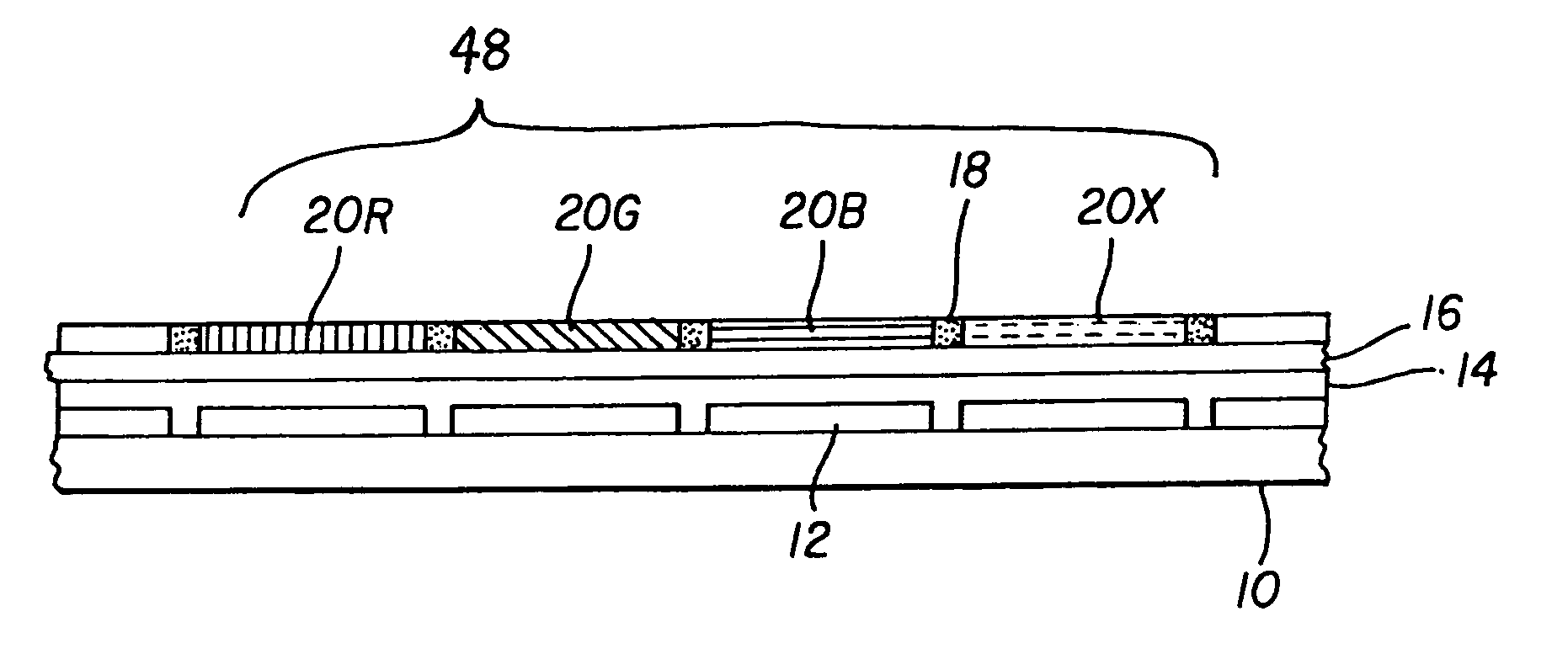 Color OLED device having improved performance