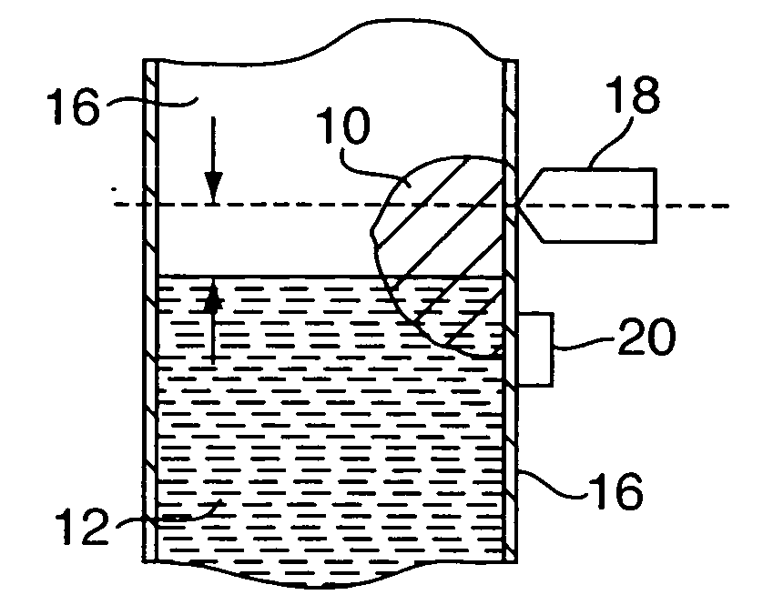 Non-invasive method for detecting and measuring filling material in vessels